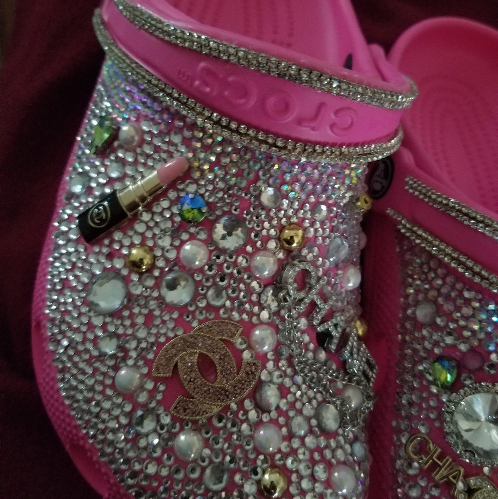 Custom design Blinged Croc